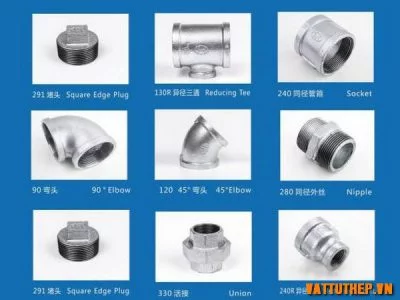 Phụ kiện ống thép mạ kẽm nối ren